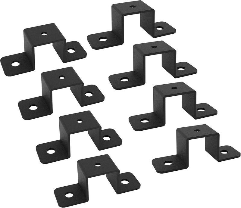 Wpbhk 8 Pcs Square Tube Strap Clamp, 1"x1" Strap Post Ties, Black Deck Fence Post Tie Bracket U-Shaped Pipe Clamp Bracket - Image 5